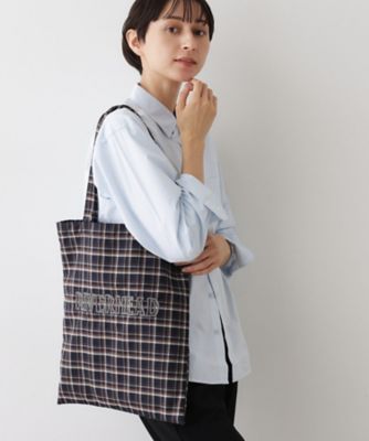 WOVEN 黒白チェック トートバッグ チェックトートバッグ（2002542392） | Dessin (Women