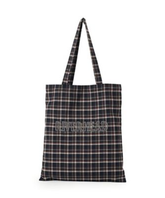 WOVEN 黒白チェック トートバッグ チェックトートバッグ（2002542392） | Dessin (Women