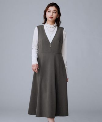 美品　アドーア　ワンピース　ジャンパースカート　棒タイ　ブラック　S 美品✨アドーアブラックワンピースジャンパースカート棒タイ