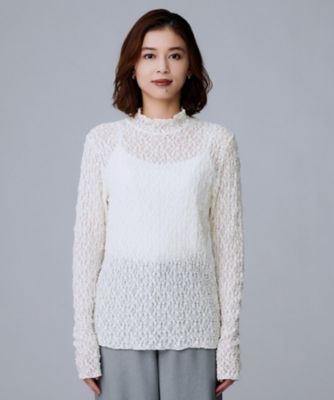 レイヤード／重ね着におすすめ】レースハイネックプルオーバー