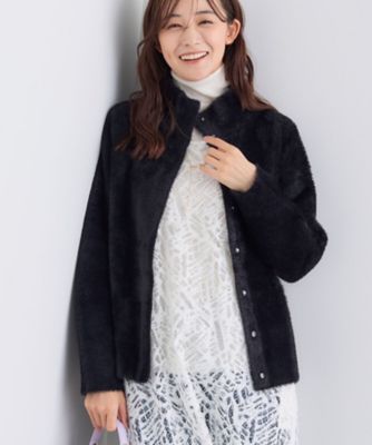 スタンドネック シャギーモールニット（2002542525