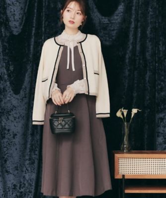 帯電防止・通勤】ハートネック フレアジャンスカ