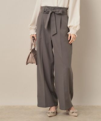 ＜COUTURE BROOCH (Women)＞【帯電防止・通勤】ウエストリボン　サスペンダー付きワイドパンツ（２００２５４２５４２）