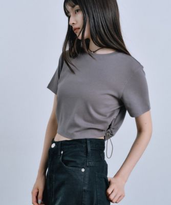drawstring crop tee（2002542676