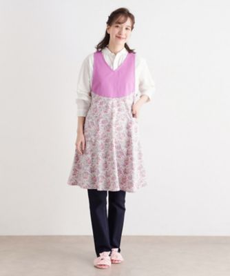 形態安定加工】エラビー フローラル柄 エプロン（2002543318