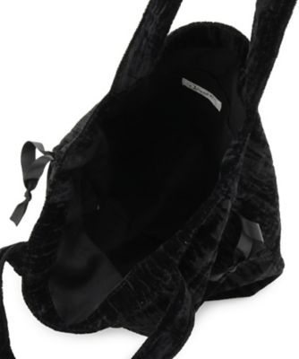 ブラック ベロア バッグ WHYTO.｜ベロア ギャザー ミニバッグ “velour gather mini bag