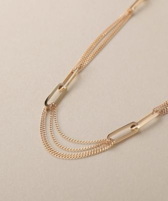 【K10】ステーションネックレス K10PCチェーン ステーションネックレス（ネックレス