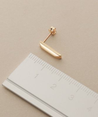 K10中空レクタングルピラミッド スタッドピアス
