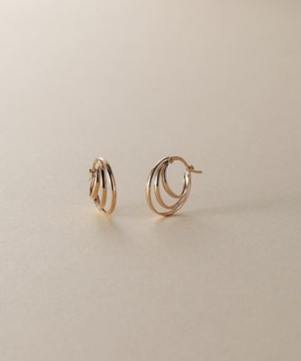 ＜COCOSHNIK (Women)＞Ｋ１０甲丸グラデトリプル　フープピアス（２００２５４３５８６）