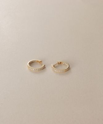 ＜COCOSHNIK (Women)＞Ｋ１０ダイヤモンド　インサイドダイヤ　中折れピアス（２００２５４３５８７）
