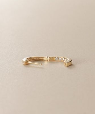 K10ダイヤモンド インサイドダイヤ 中折れピアス