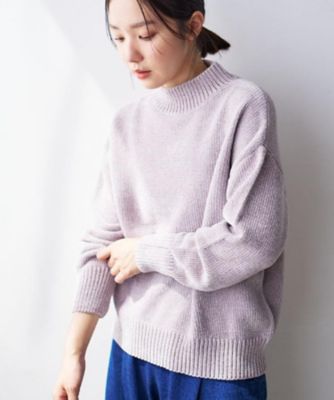 洗える】ハイネックベロアモールニット（2002543594