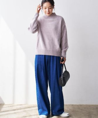 洗える】ハイネックベロアモールニット（2002543594