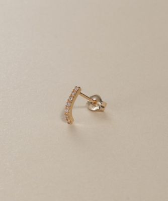 K10ダイヤモンド カーブライン スタッドピアス