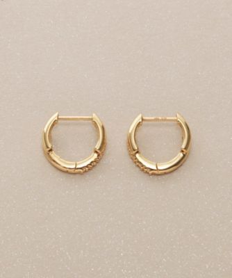 K18ダイヤモンド オーバーラップ ワンタッチピアス