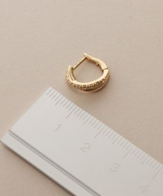 K18ダイヤモンド Xライン ワンタッチピアス