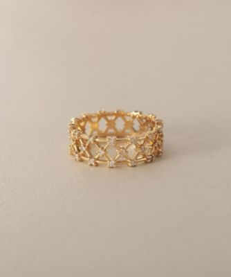 K18ダイヤモンド プレイドレース リング（2002543600