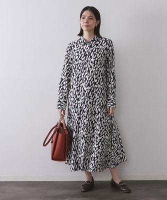 【未使用】　スコットクラブ　ジオメトリック　ワンピース 大きいサイズ レディース 接触冷感ジオメトリック柄ボリューム