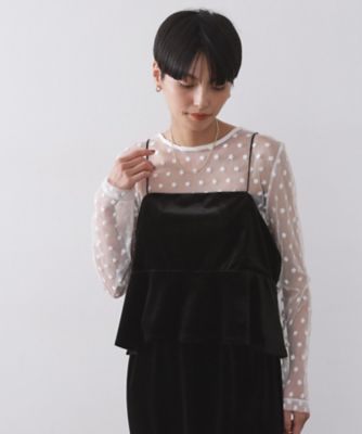 【SALE】OPAQUE.CLIP (Women)/オペークドットクリップ ベロアキャミ/セットアップ対応可(2002543607) クロ019 トップス【三越伊勢丹/公式】
