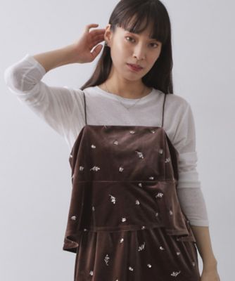 【SALE】OPAQUE.CLIP (Women)/オペークドットクリップ ベロアキャミ/セットアップ対応可(2002543607) チャ142 トップス【三越伊勢丹/公式】