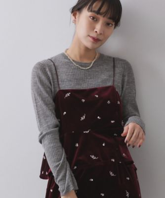 【SALE】OPAQUE.CLIP (Women)/オペークドットクリップ ベロアキャミ/セットアップ対応可(2002543607) アカ164 トップス【三越伊勢丹/公式】