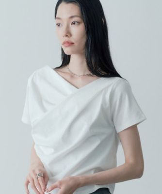 24SS 大きいサイズ 23区 アイレットジャージー パフスリーブ カットソー 洗える】アイレットジャージー パフスリーブ カットソー