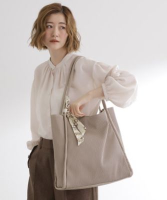 ＜GROVE (Women)＞【Ａ４】プリーツスカーフ付トート（２００２５４３８９５）