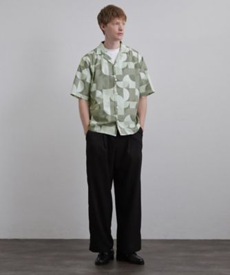 26SS新作柄！】ジオメトリックプリント総柄シャツ／柄シャツ／総柄