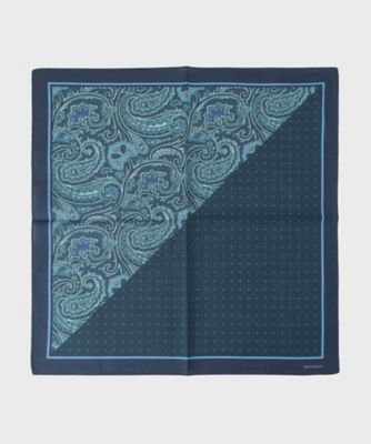 TAKEO KIKUCHI (Men)/タケオキクチ パターンブロッキング プリントハンカチ(2002543949) アオ194 【三越伊勢丹/公式】
