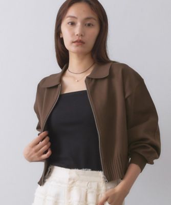 【SALE】OPAQUE.CLIP (Women)/オペークドットクリップ 襟付きZIPアップニットカーディガン【洗濯機洗い可/抗ピル】(2002543984) チャ044 トップス【三越伊勢丹/公式】