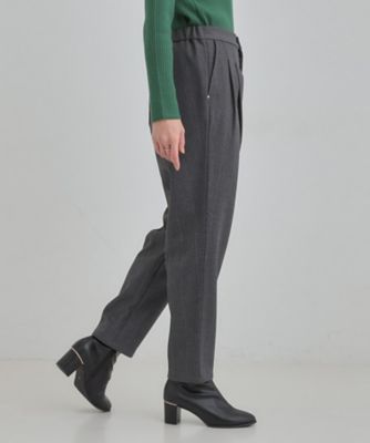 あったか】ウールフィール 裏起毛テーパードパンツ