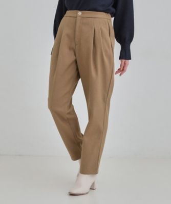 あったか／S－LL】ウールフィール裏起毛テーパードパンツ