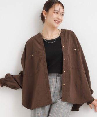 洗える／S－LL】羽織りにもなる ビックポケットVネックシャツ
