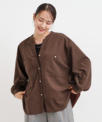 洗える／S－LL】羽織りにもなる ビックポケットVネックシャツ