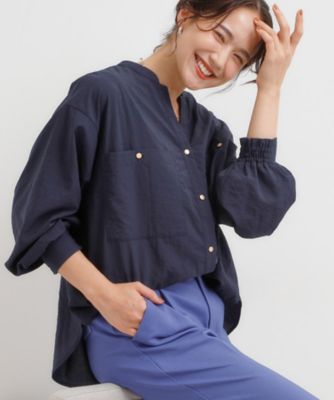 洗える／S－LL】羽織りにもなる ビックポケットVネックシャツ