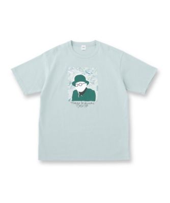 【新品】天竺の四角Tシャツ(浅葱) カカオ柄スクエアプリント 天竺Tシャツ（2002544075
