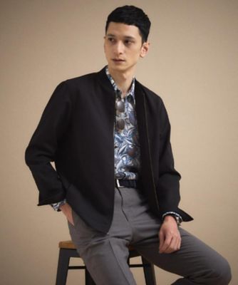 TAKEO KIKUCHI (Men)/タケオキクチ リネンライクカルゼ　リブブルゾン（２００２５４４０８２）