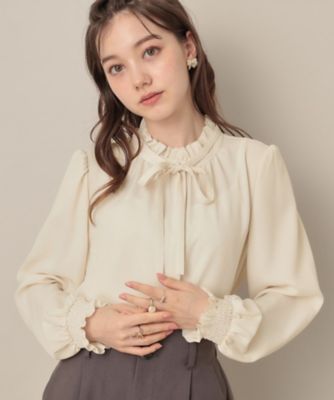 フェミニン・通勤】タイ付きピコフリルブラウス（2002544126