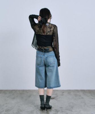tulle lace ribbon blouse