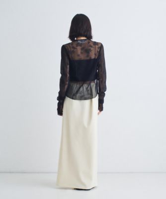 tulle lace ribbon blouse