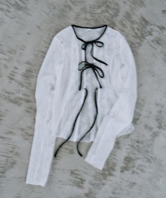 【みきさま専用】CODE A tulle lace ribbon bluuse tulle lace ribbon blouse