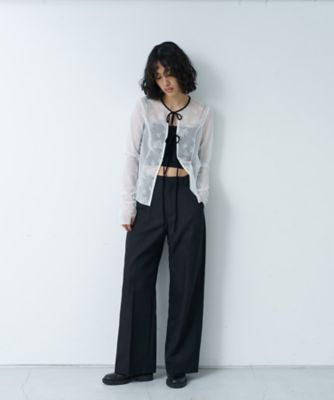 tulle lace ribbon blouse