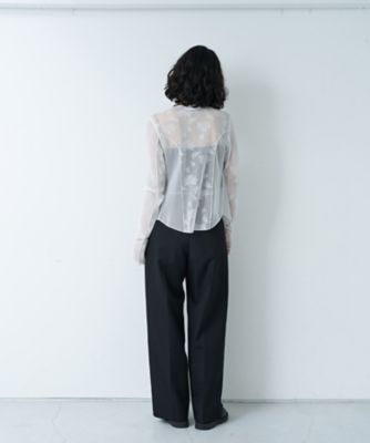 tulle lace ribbon blouse