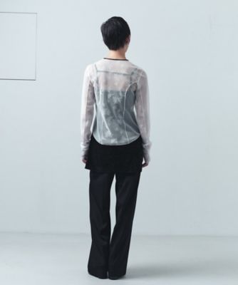 tulle lace ribbon blouse