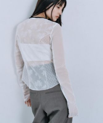 tulle lace ribbon blouse