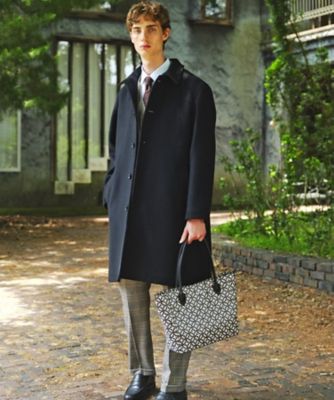 SUPER140'sウール】メルトン ステンカラーコート