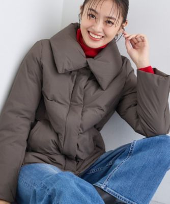 撥水／洗える／デザイン衿】ステッチレス ショートダウンコート