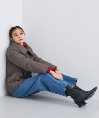 撥水／洗える／デザイン衿】ステッチレス ショートダウンコート