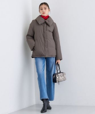 撥水／洗える／デザイン衿】ステッチレス ショートダウンコート