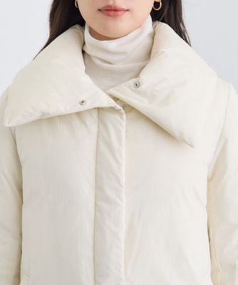 撥水／洗える／デザイン衿】ステッチレス ショートダウンコート